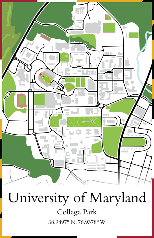 Classic UMD Campus Map Poster